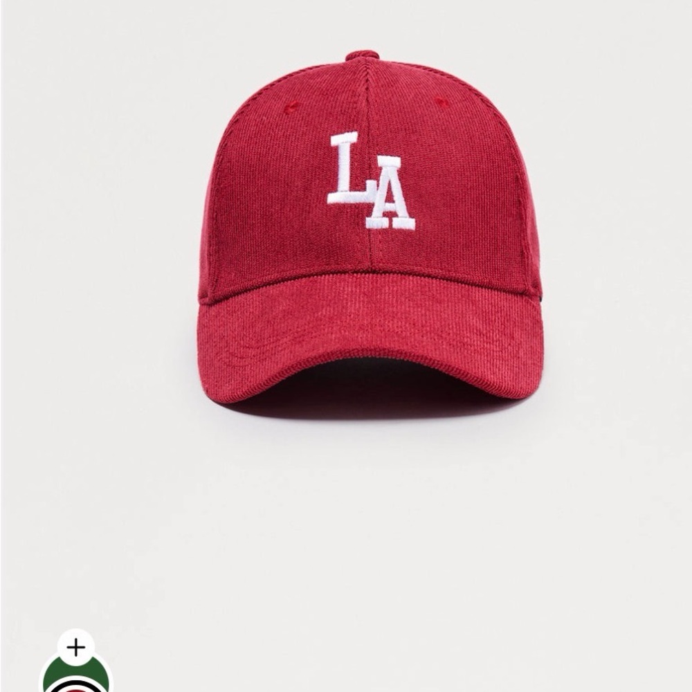 Red Kids Cap with White Embroidery